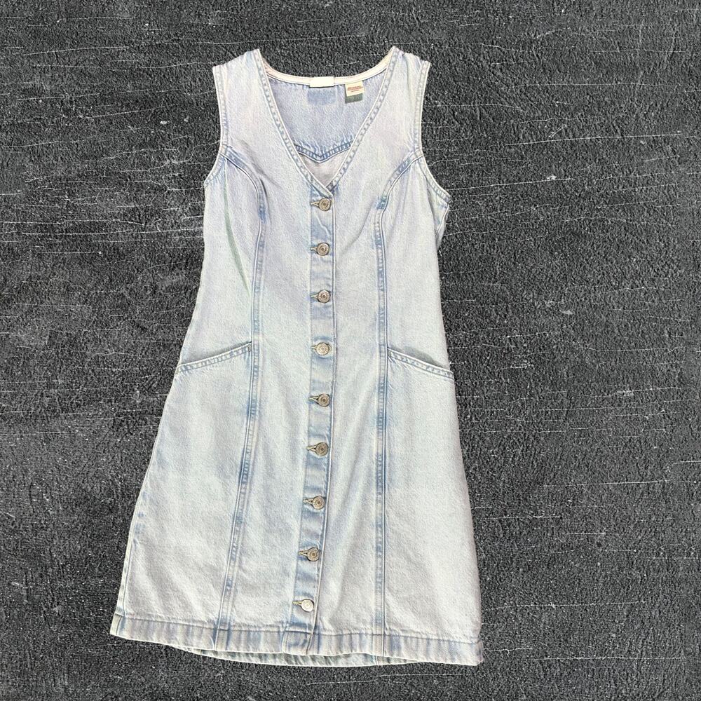 👖 Levi’s Light Wash Denim Button Front Cotton Mini Dress XS
